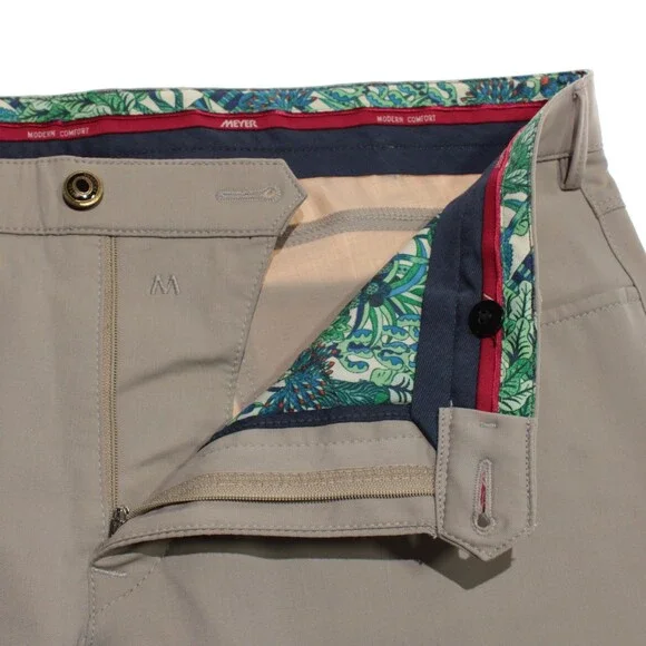 Meyer NWD 5 Pocket Jean Cut Pants Size 38 US Arizona Solid Beige Wool Blend